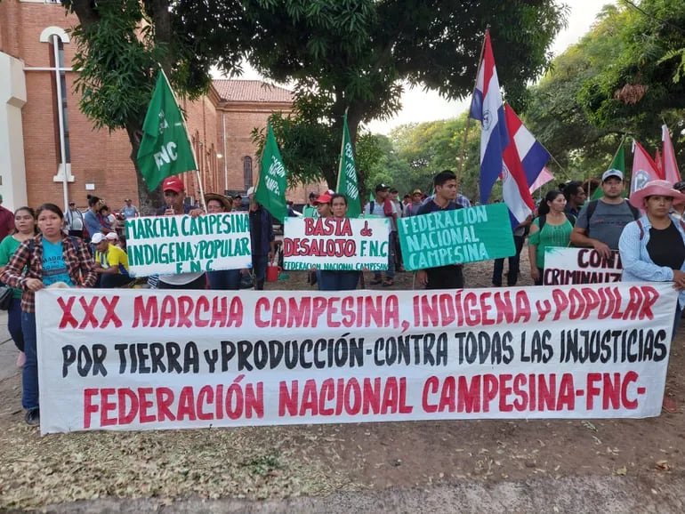 Arrancó en el microcentro de Asunción la tradicional marcha campesina