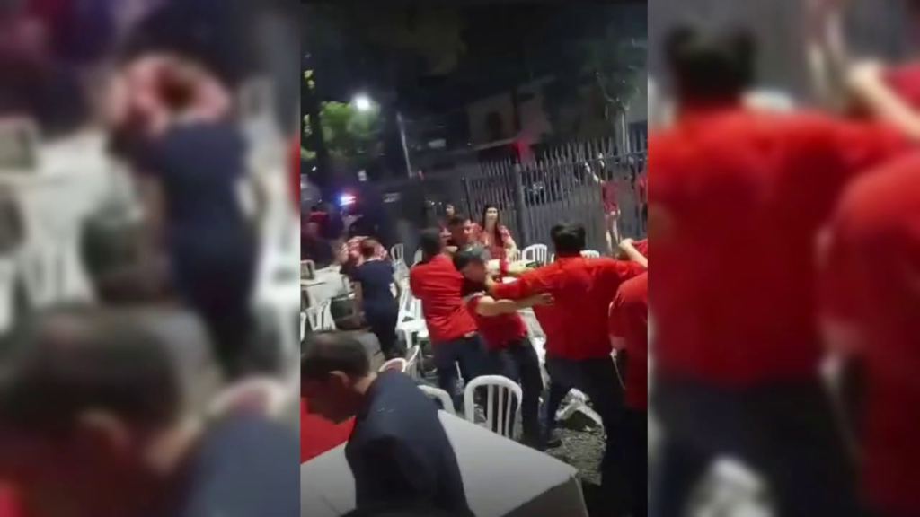 Video: Colorados festejan a trompadas su día en Ñemby