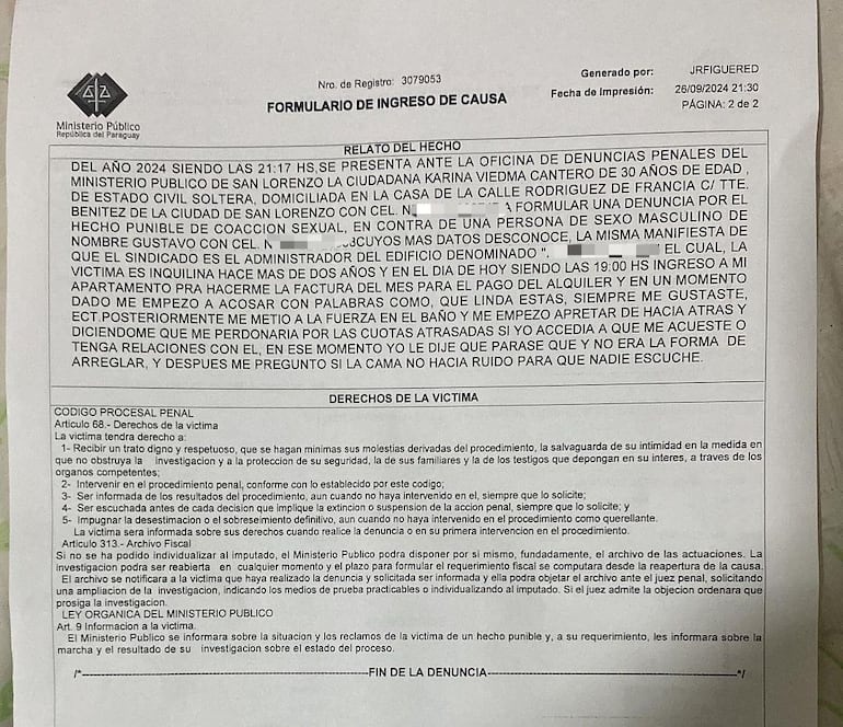 Mujer denuncia presunto intento de abuso por parte del administrador del edificio en el que vive