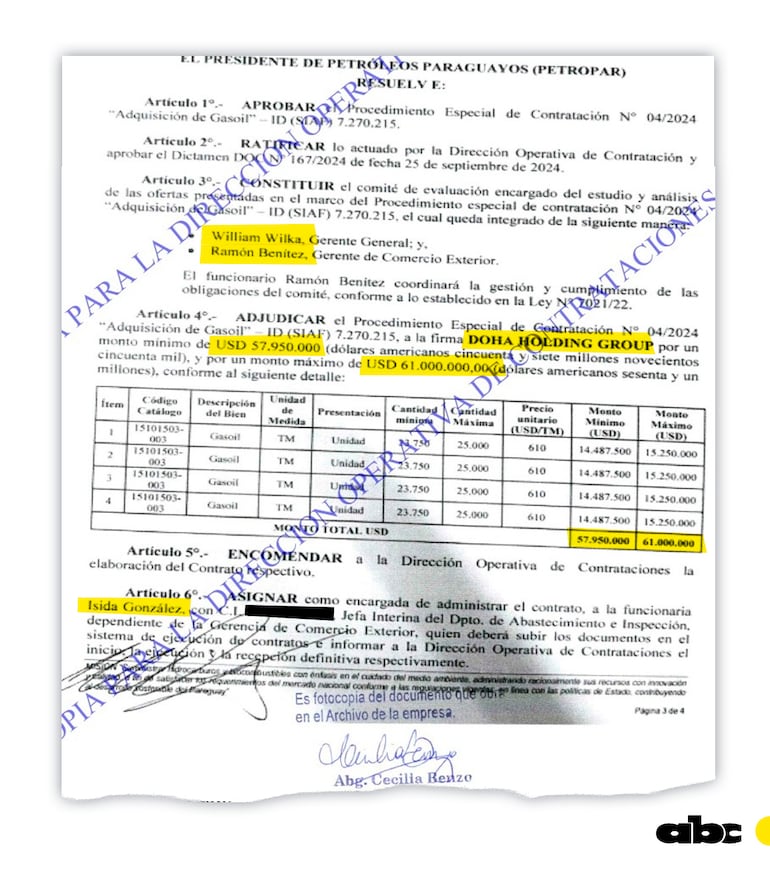 Ya hay retrasos en llegada del gasoíl de “firma catarí” beneficiada por Petropar: Vea quiénes están detrás