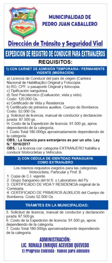 PJC: Actualización de Datos Disposiciones y Precios en Registro de Conducir