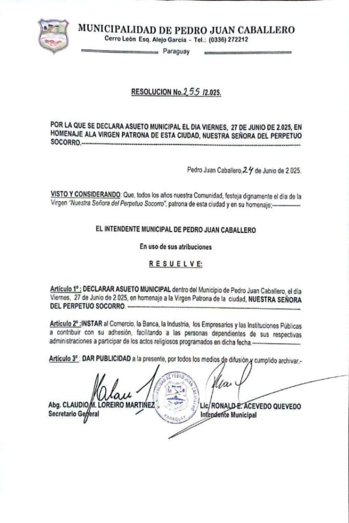PJC: Asueto Municipal el 27 de Junio en Honor a la Virgen