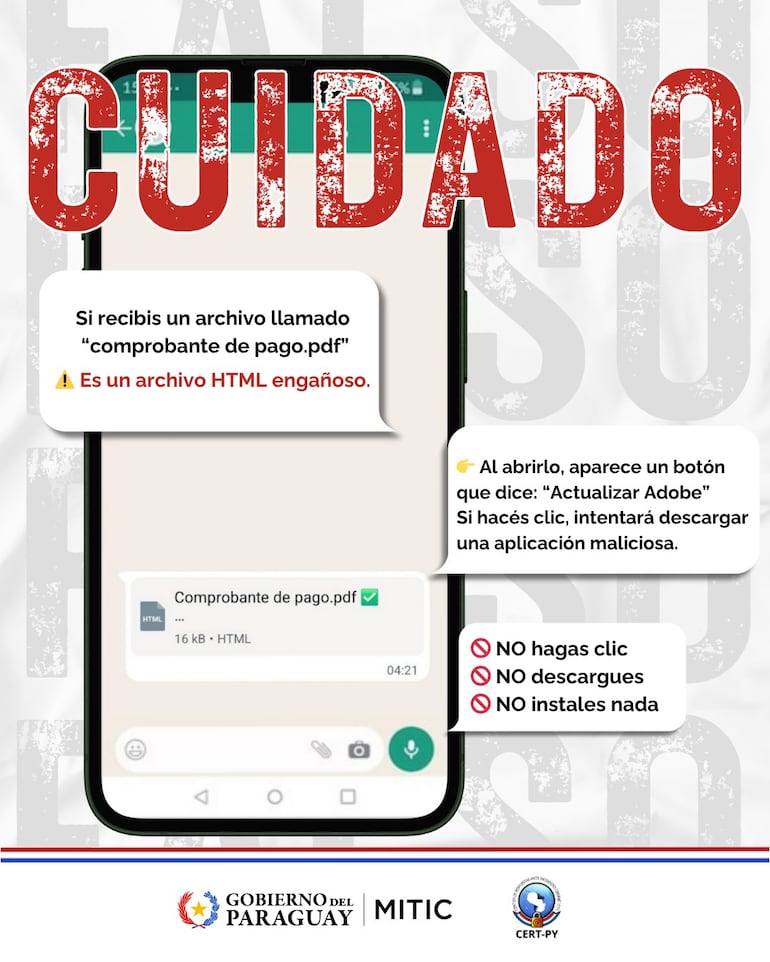 Alerta de estafa: archivo malicioso circula por WhatsApp
