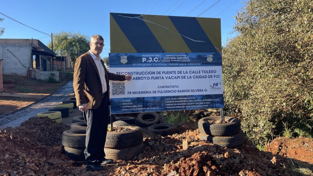 PJC: Reinicio de trabajos en la reconstrucción del puente sobre arroyo Vakapi