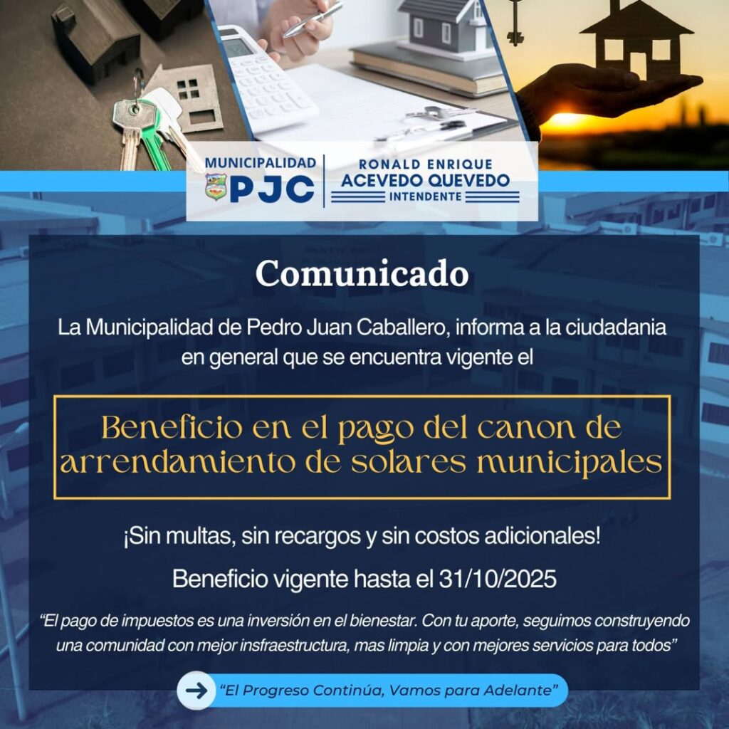 PJC: Regularización del Arrendamiento de Solares Municipales en Pedro Juan Caballero