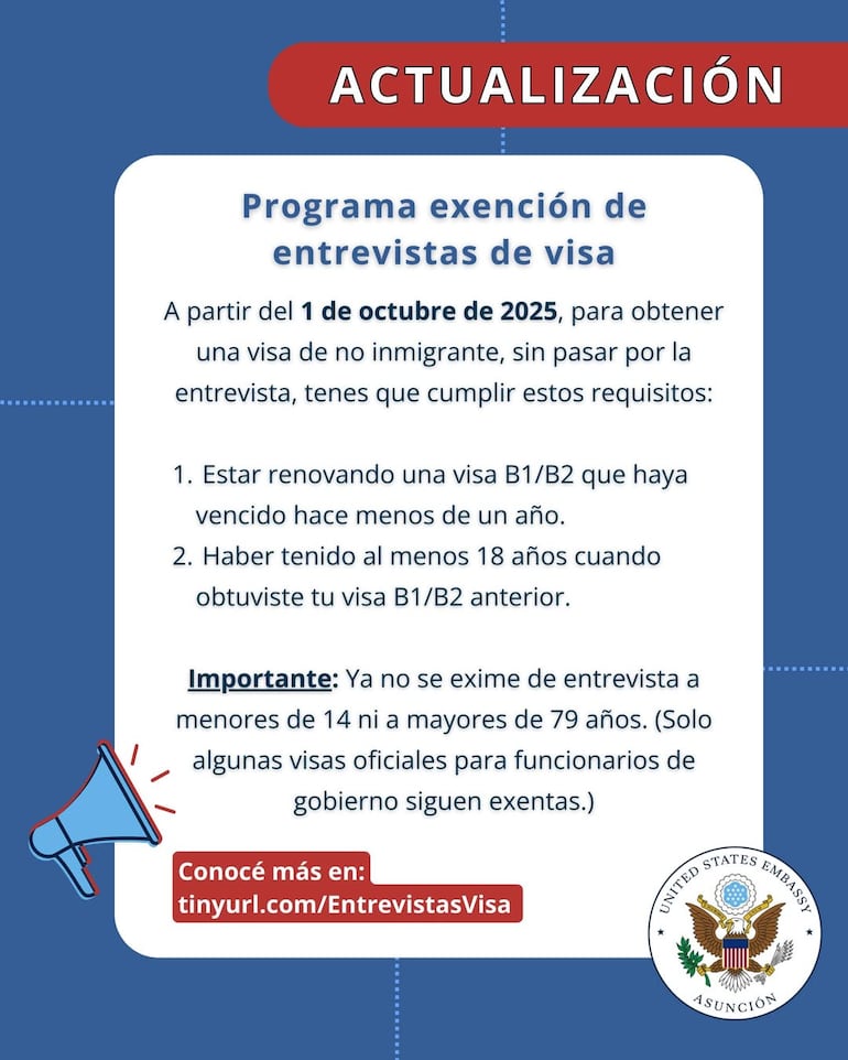 Así podés obtener una visa de EE.UU. sin pasar por una entrevista