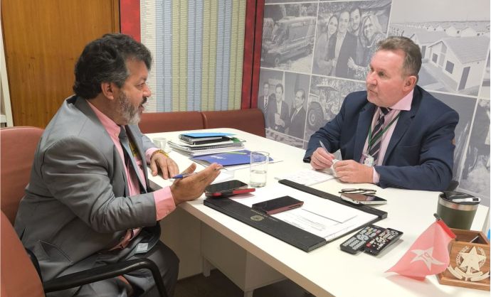 Reunião no gabinete de Vander Loubet em Brasília define pautas estratégicas com foco em categorias profissionais e desenvolvimento sustentável